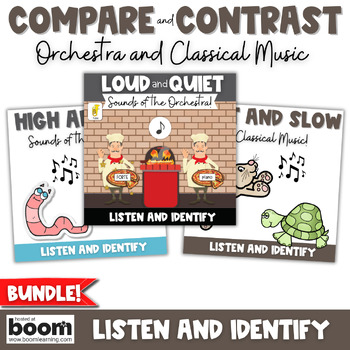 Preview of Boom Cards™ Music Opposites - High and Low, Fast and Slow, Loud and Quiet