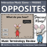Music Opposites Review Interactive Music Game FREEBIE {Dan