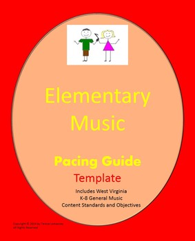 Preview of Music Pacing Guide Template Grades K-8