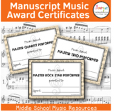 Music Award Certificates - Manuscript Paper