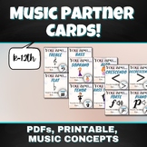 Music Partner Cards Ready to Print!