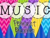 Music Pennant Banner - Chevron and Stripes - Brights