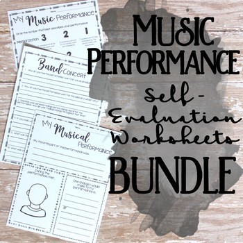 Preview of Performance Self Evaluation Worksheets, Bundle