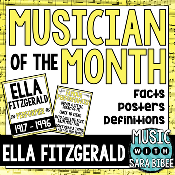 Preview of Music Performer of the Month: Ella Fitzgerald Bulletin Board Pack