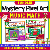 Music Pixel Art CHRISTMAS Rhythm Bundle - Color by Music A