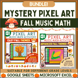 Music Pixel Art FALL Rhythm Bundle - Color by Music Activities