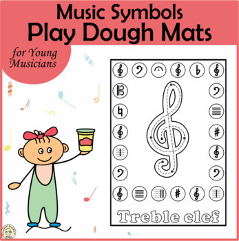 Preview of Music Notes & Symbols Play Dough Mats | Tracing Sheets | TPT Easel Activities