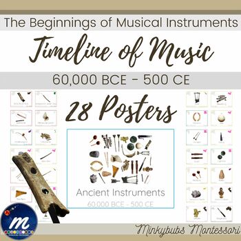 Preview of Music Posters Ancient Instruments Posters Classroom Decor Bulletin Board