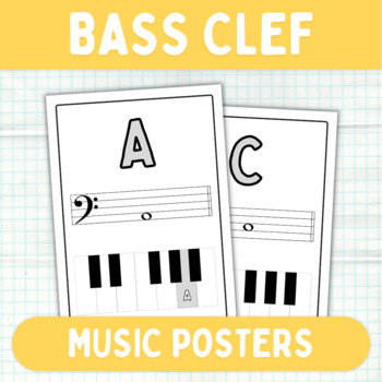 Preview of Music Posters Keyboard Notes - Bass Clef