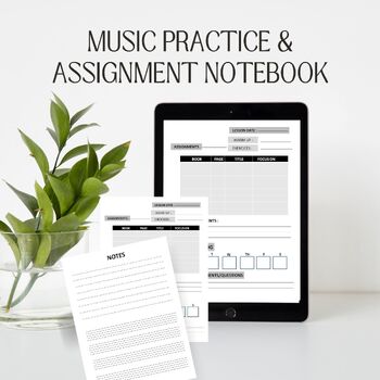 Preview of Music Practice & Assignment Notebook