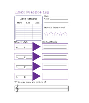 Preview of Music Practice Log