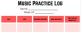 Weekly Music Practice Log
