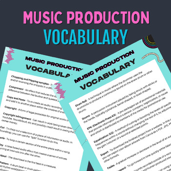 Preview of Music Production Vocabulary (Printable!)