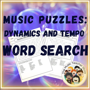 Preview of Music Puzzles Dynamics and Tempo Terms Word Search for Music Unit or Sub Plans!