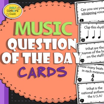 Preview of Music Question of the Day Cards (Elementary Music Assessments/Bell Ringers)