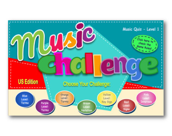 Preview of Music Quiz Challenge - Digital FlashCards Game - US edition