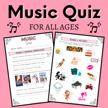Preview of Music Quiz for all ages - End of the year Activity for FUN!