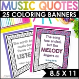 25 Music Quotes Coloring Pages and Banners - Music Classro