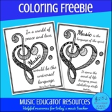 Music and Peace Quotes Coloring Freebie