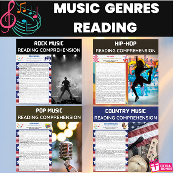 Preview of Music Genres and Styles Reading Comprehension Bundle