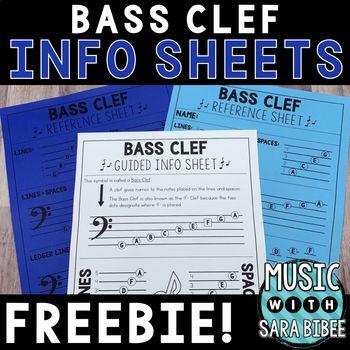 Preview of Music Reading Info Sheets: Bass Clef {FREEBIE!}