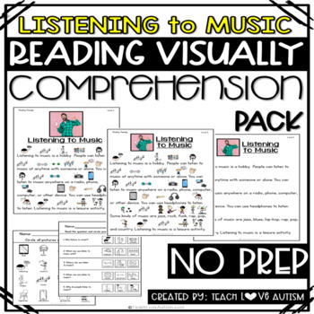 Preview of Music Reading Comprehension Passages and Questions with Visuals