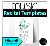 Music Recital Program Template:  Band Concert, Music Perfo