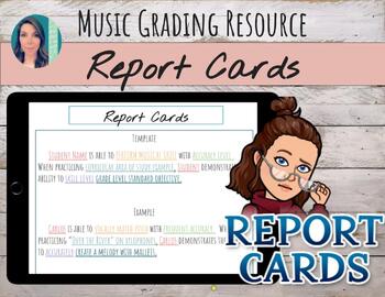 Preview of Music Report Card Comments Guide & Templates | Elementary & Instrumental