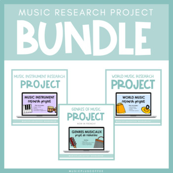 Preview of Music Research Project Bundle for Google Slides™ | Distance Learning