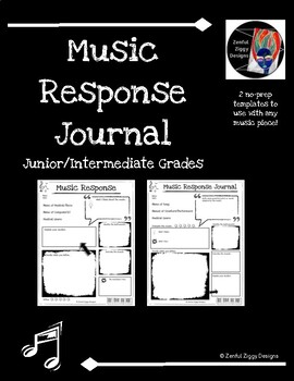 Preview of Music Response Journal #2 (Junior/Intermediate)- No Prep!