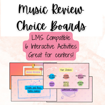 Preview of Music Review Interactive Choice Board