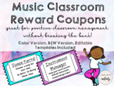 Music Reward Coupons- Behavior Management Resource for the