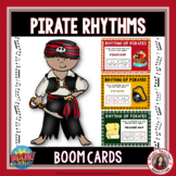 Music Rhythm Activities with a PIRATE theme - BOOM Cards™ 