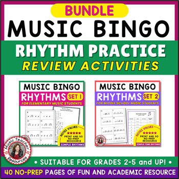 Preview of Music Rhythm Bingo for Elementary and Middle School Music