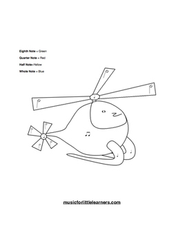 Download Music Rhythm Coloring Worksheet Helicopter by Music For ...