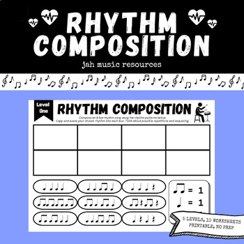 Preview of Music Rhythm Composition | Printable Worksheet/Group Activity