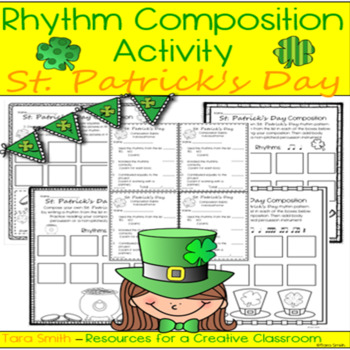 Preview of Music Rhythm Composition Worksheets-St. Patrick's Day Theme