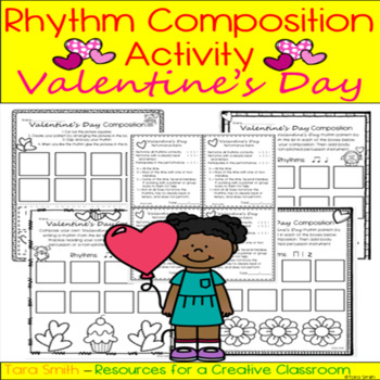 Preview of Music Rhythm Composition Worksheets-Valentine's Day Theme