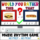 Music Rhythm Game - Would You Rather? This or That? Easel 
