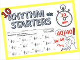Music Rhythm etc. Lesson Starter Worksheets – 10 Worksheet
