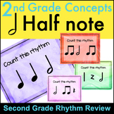 Music Rhythm Lessons for Half Note - Concept Slides for 2nd Grade