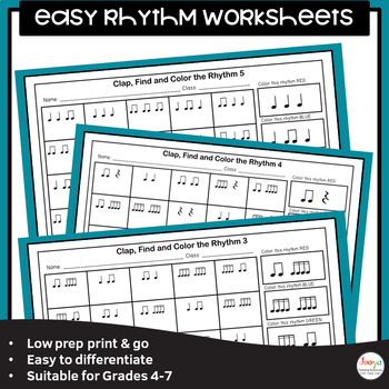 Music Rhythm Worksheets 1 by Jooya Teaching Resources | TpT