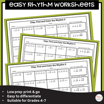 Music Rhythm Worksheets 8 by Jooya Teaching Resources | TpT