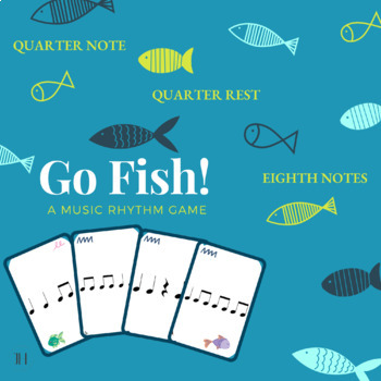 Preview of Music Rhythms Go Fish Game (Quarter note & rest, eighth notes) Elementary Music