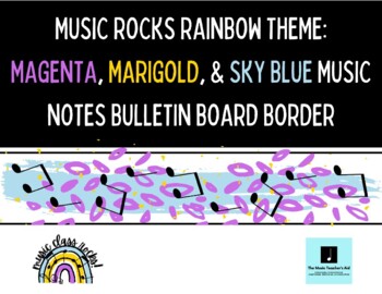 rainbow music notes border