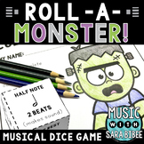 Music Roll a Frankenstein's Monster Game - Learn Notes and Rests!
