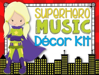 Preview of Music Room Decor Kit {Superhero Theme}