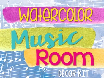 Preview of Music Room Decor Kit {Watercolor Theme}