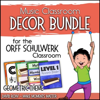 Preview of Music Room Decor Kit for the Orff Schulwerk Classroom - Geometric Theme