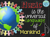 Music Room Decor Kit Bundle: "Music is the Universal Langu